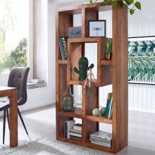 Bücherregal >MUMBAI< in Braun, Massivholz -...