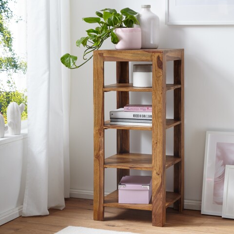 Standregal >MUMBAI< in Sheesham, Massivholz - 44x105x44cm (BxHxT)