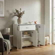 Sideboard >SETE< in Weiß, Holzwerkstoff - 90x75x30cm (BxHxT)