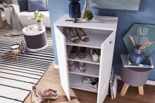 Schuhkommode >NIMES< in Weiß - 60x35x90cm (LxBxH)