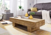 Couchtisch >WL1.439< in Akazie, Massivholz - 120x30x45cm (BxHxT)