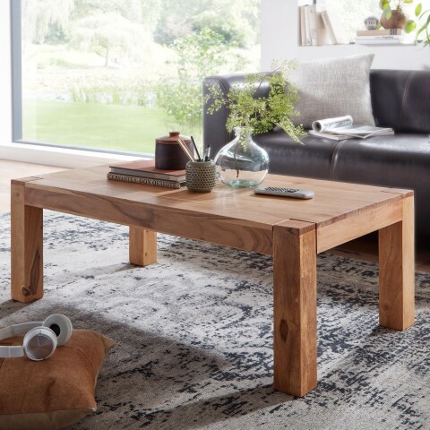 Couchtisch >MUMBAI< in Akazie, Massivholz - 110x40x60cm (BxHxT)