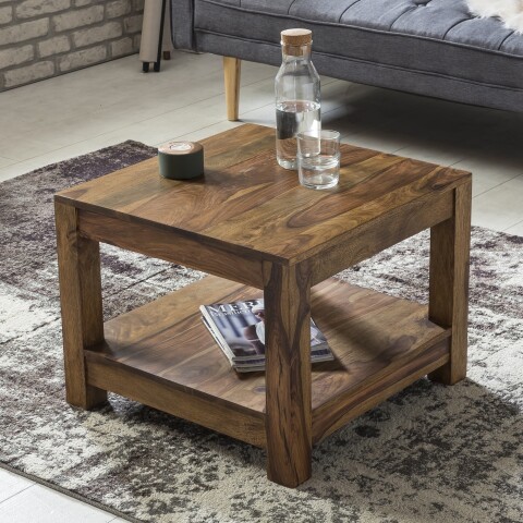 Couchtisch >MUMBAI< in Sheesham, Massivholz - 60x45x60cm (BxHxT)