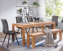 Sitzbank >MUMBAI< in Akazie, Massivholz - 120x45x35cm (BxHxT)