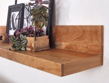 Wandboard >MUMBAI< in Akazie, Massivholz - 110x17x24cm (BxHxT)