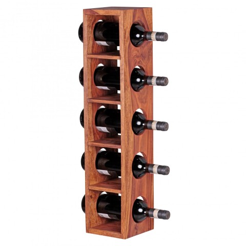 Weinregal >MUMBAI< in Sheesham, Massivholz - 15x70x15cm (BxHxT)