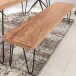 Sitzbank >BAGLI< in Akazie / schwarz, Massivholz / Edelstahl - 160x45x40 (BxHxT)