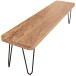 Sitzbank >BAGLI< in Akazie / schwarz, Massivholz / Edelstahl - 120x45x40 (BxHxT)