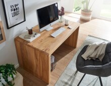 Schreibtisch >BOHA< in Akazie, Massivholz - 160x76x80cm (BxHxT)
