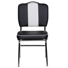 Esszimmerstuhl >WL1.716< in Schwarz / weiss - 47x45x90cm (LxBxH)