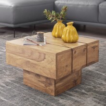 Couchtisch >WL1.756< in Akazie, Massivholz - 44x30x44cm (BxHxT)