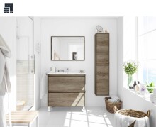 Badezimmer-Set >DAKOTA< in Nordik Eiche Dekor -...