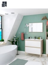 Badezimmer-Set >VERONA< in Eiche Dekor / Weiß...
