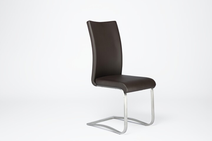 Freischwinger >Muvo I< (1-stk.) 130kg, Edelstahl, Kunstleder braun - 43x103x52cm (BxHxT)