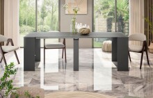 Kulissentisch >Consola< ausziehbar bis 237cm, Anthrazitgrau - 51-237x78x90 (BxHxT)