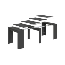 Kulissentisch >Consola< ausziehbar bis 237cm, Anthrazitgrau - 51-237x78x90 (BxHxT)
