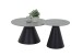 Couchtisch >Dustin< 2er Set, Marmor Graumatt, Kegelfuß - Ø 70x46 cm + Ø 50x40 cm