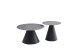 Couchtisch >Dustin< 2er Set, Marmor Graumatt, Kegelfuß - Ø 70x46 cm + Ø 50x40 cm