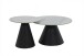 Couchtisch >Dustin< 2er-Set, Marmor Weiß, Kegelfuß - Ø 70x46 cm + Ø 50x40 cm