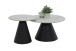 Couchtisch >Dustin< 2er-Set, Marmor Weiß, Kegelfuß - Ø 70x46 cm + Ø 50x40 cm