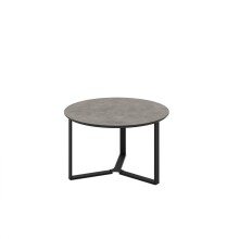 Couchtisch >Massa< (2er-Set) in Beton Dekor / schwarz - Ø 80 und Ø 60 cm
