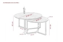 Couchtisch >Massa< (2er-Set) in Beton Dekor / schwarz - Ø 80 und Ø 60 cm