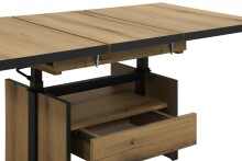 Couchtisch >Noah< mit Funktionen, Eiche Dekor, Schubkasten - 110-150x54-73x70cm (B/H/T)