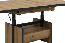 Couchtisch >Noah< mit Funktionen, Eiche Dekor, Schubkasten - 110-150x54-73x70cm (B/H/T)