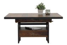 Couchtisch >Noah< Funktionen, Oldwood Dekor, Schublade - 110-150x54-73x70 cm (B/H/T)