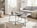 Couchtisch >Pisa< (2er-Set) in Beton Steinstruktur - 87x43x59 (BxHxT)
