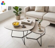 Couchtisch >Pisa< (2er-Set) in Beton oder Cashmere...