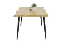 Baumkantentisch >GABI< in Wildeiche Dekor, Holzwerkstoff (MDF) - 180x76x100 (BxHxT)