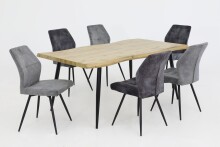Baumkantentisch >GABI< in Wildeiche Dekor, Holzwerkstoff (MDF) - 180x76x100 (BxHxT)