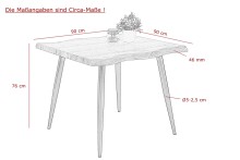 Baumkantentisch >GABI< in Wildeiche Dekor - 90x76x90 (BxHxT)