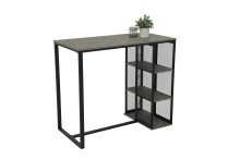 Bartisch >KLARA< Metall + Fischgrät hellgrau - 120x103x60cm (BxHxT)