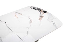 Kulissen-Esstisch >SINTRA< ausziehbar 220cm, Sintered Stone weiss - 180/220x76x90cm (BxHxT)