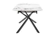 Kulissen-Esstisch >SINTRA< ausziehbar 220cm, Sintered Stone weiss - 180/220x76x90cm (BxHxT)