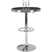 Bartisch >USA< in Schwarz / Chrom, Polyurethan /...