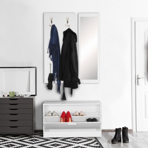 Garderoben-Set >SALERNO< in Weiß - 80x180x27cm (BxHxT)