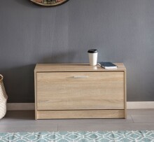 Schuhkipper >SPLIT< in Eiche Dekor, Holzwerkstoff - 80x47x24cm (BxHxT)