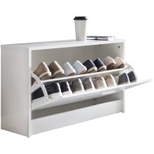 Schuhkipper >SPLIT< in Weiß, Holzwerkstoff - 80x47x24cm (BxHxT)