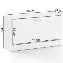 Schuhkipper >SPLIT< in Weiß, Holzwerkstoff - 80x47x24cm (BxHxT)