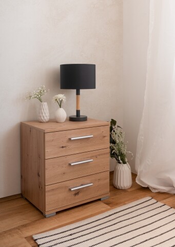 Nachttisch >Elora< in Artisan Eiche, Holzwerkstoff - 45x50x30cm (BxHxT)