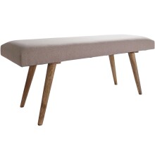 Sitzbank >WL5.329< in Beige, Baumwolle / Massivholz - 117x51x38cm (BxHxT)