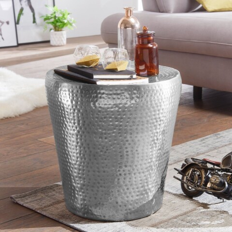 Beistelltisch >WL5.445< in Silber, Aluminium - 41x41cm (HxD)