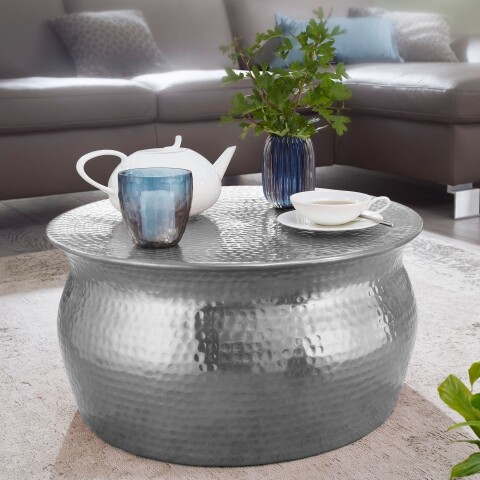Couchtisch >WL5.454< in Silber, Aluminium - 30x60cm (HxD)