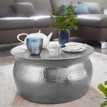 Couchtisch >WL5.454< in Silber, Aluminium - 30x60cm (HxD)