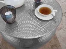 Couchtisch >WL5.454< in Silber, Aluminium - 30x60cm (HxD)
