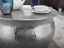 Couchtisch >WL5.454< in Silber, Aluminium - 30x60cm (HxD)