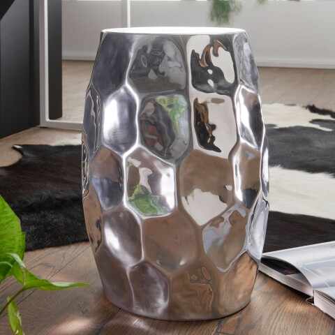 Beistelltisch >WL5.475< in Silber, Aluminium - 47x30cm (HxD)
